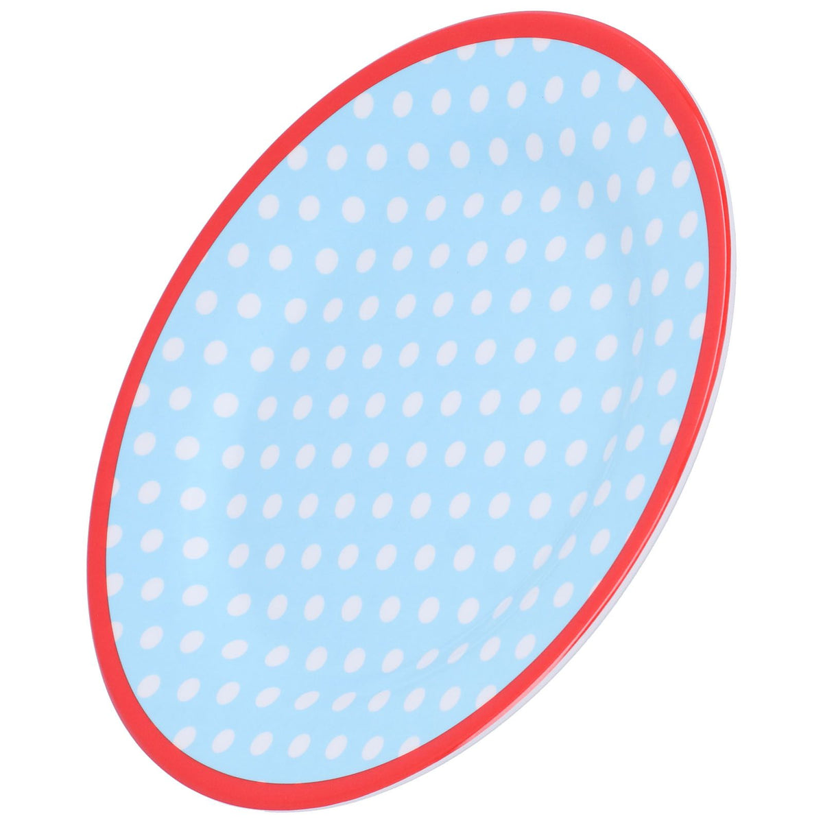 9in Imitation Porcelain Dinner Plate Decorative Reusable Snack Plate Lightweight Tableware for Cakes FruitLight Blue Dot