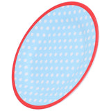 9in Imitation Porcelain Dinner Plate Decorative Reusable Snack Plate Lightweight Tableware for Cakes FruitLight Blue Dot - Rear View