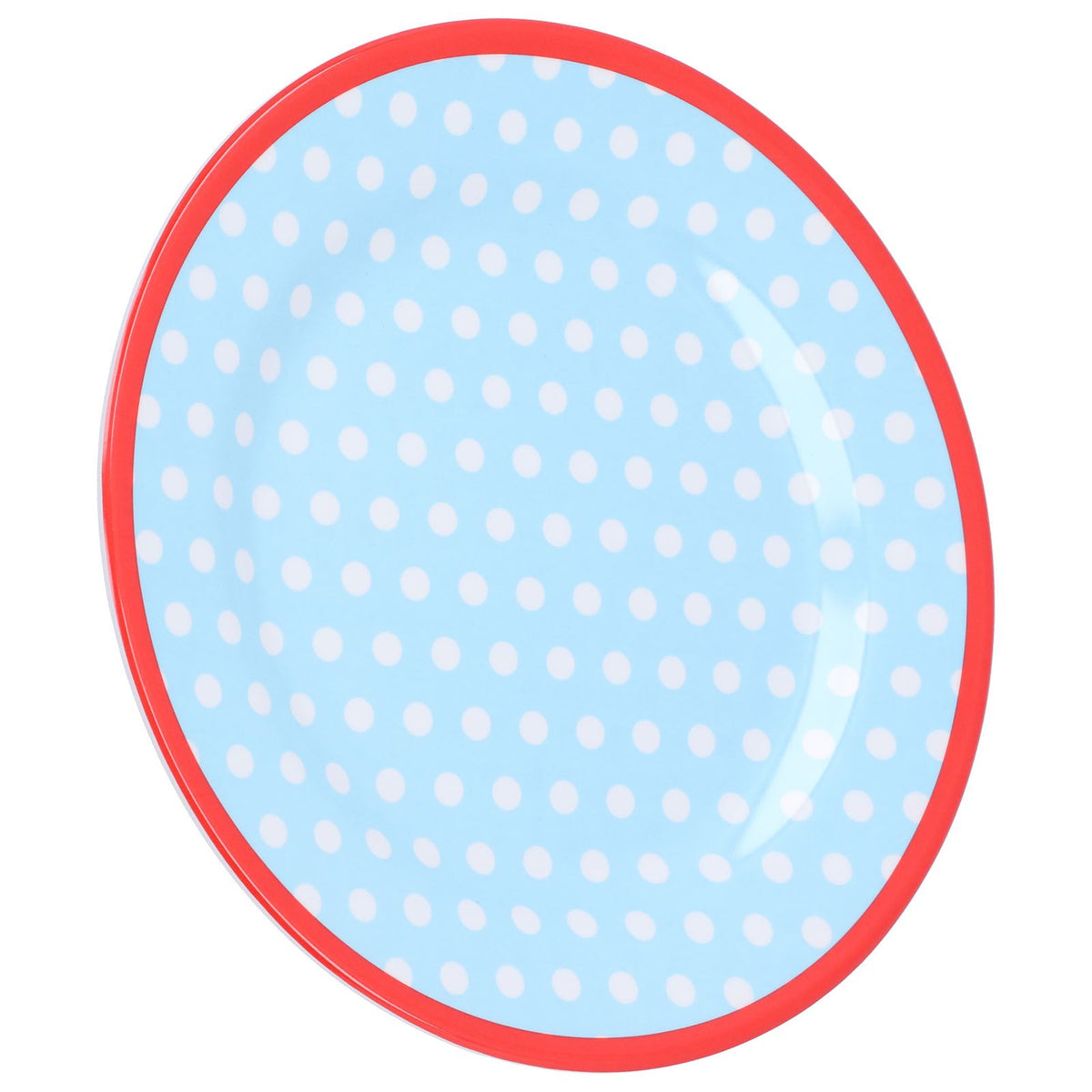 9in Imitation Porcelain Dinner Plate Decorative Reusable Snack Plate Lightweight Tableware for Cakes FruitLight Blue Dot