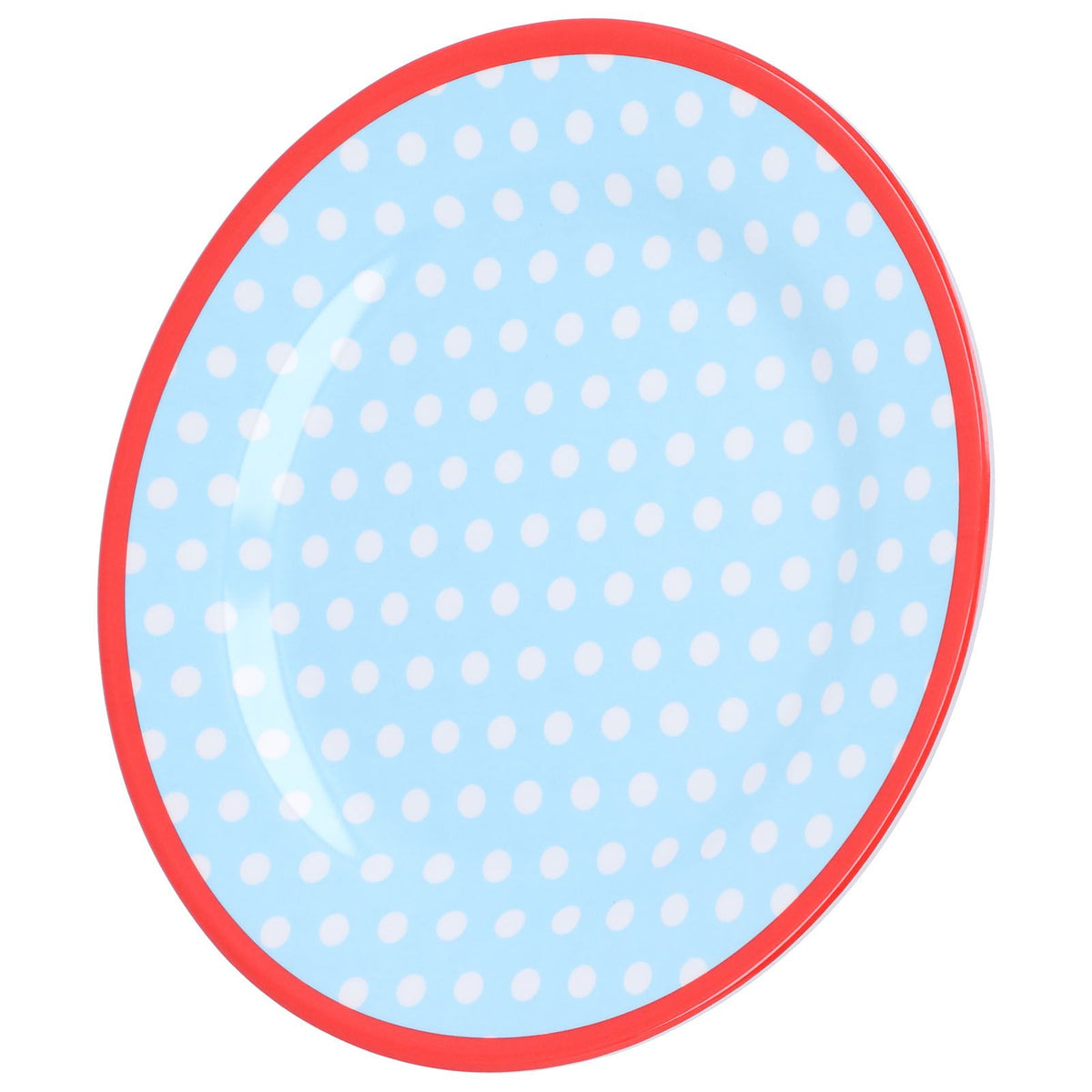 9in Imitation Porcelain Dinner Plate Decorative Reusable Snack Plate Lightweight Tableware for Cakes FruitLight Blue Dot