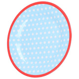 9in Imitation Porcelain Dinner Plate Decorative Reusable Snack Plate Lightweight Tableware for Cakes FruitLight Blue Dot