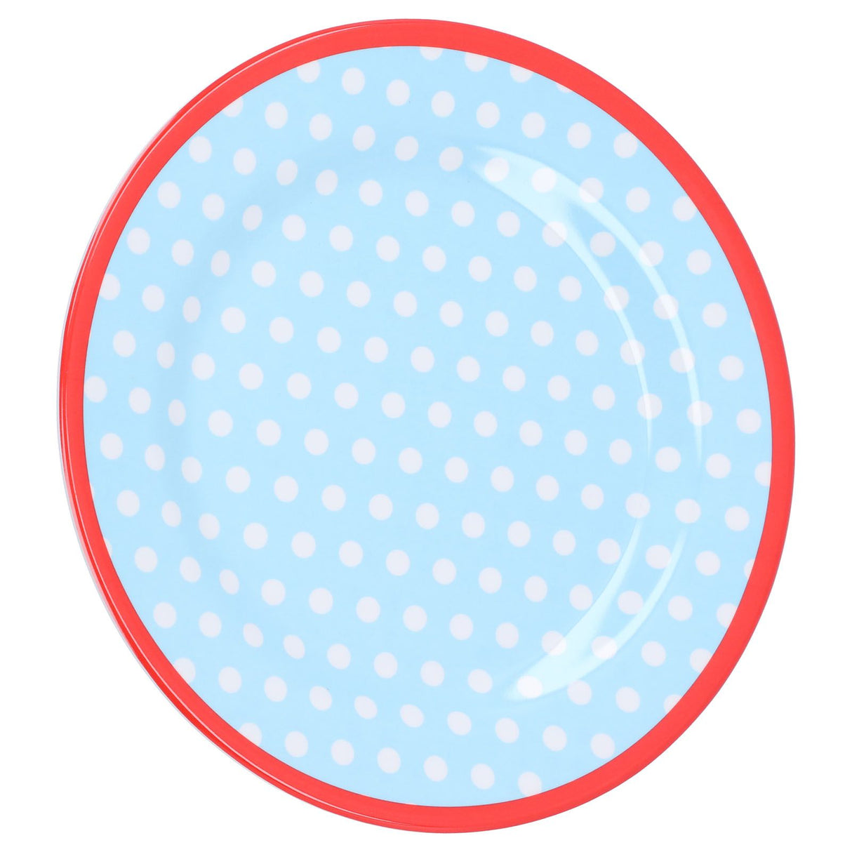 9in Imitation Porcelain Dinner Plate Decorative Reusable Snack Plate Lightweight Tableware for Cakes FruitLight Blue Dot