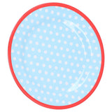 9in Imitation Porcelain Dinner Plate Decorative Reusable Snack Plate Lightweight Tableware for Cakes FruitLight Blue Dot