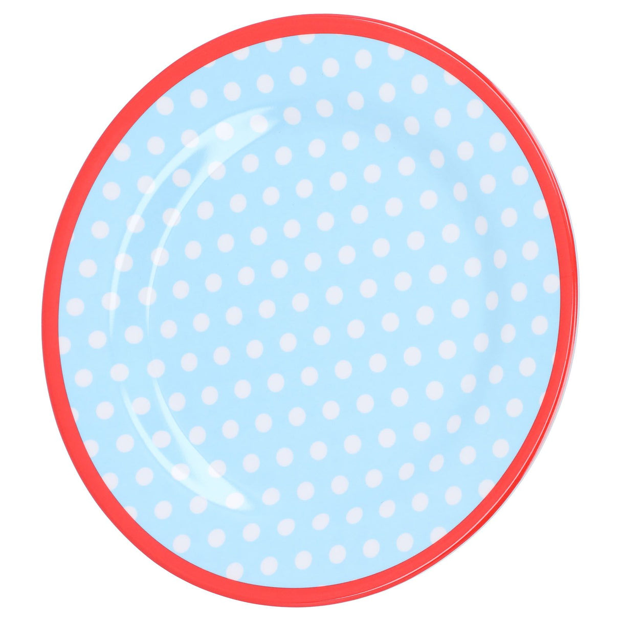 9in Imitation Porcelain Dinner Plate Decorative Reusable Snack Plate Lightweight Tableware for Cakes FruitLight Blue Dot