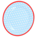 9in Imitation Porcelain Dinner Plate Decorative Reusable Snack Plate Lightweight Tableware for Cakes FruitLight Blue Dot