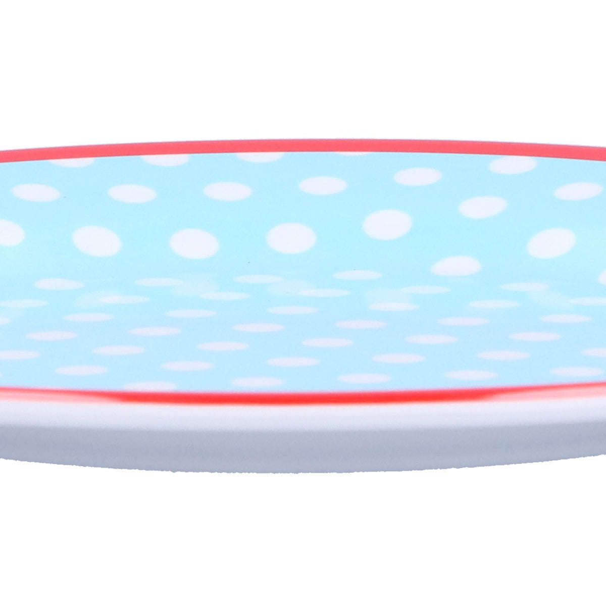 9in Imitation Porcelain Dinner Plate Decorative Reusable Snack Plate Lightweight Tableware for Cakes FruitLight Blue Dot