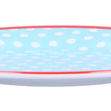 9in Imitation Porcelain Dinner Plate Decorative Reusable Snack Plate Lightweight Tableware for Cakes FruitLight Blue Dot