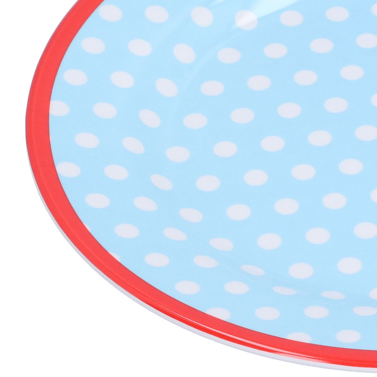 9in Imitation Porcelain Dinner Plate Decorative Reusable Snack Plate Lightweight Tableware for Cakes FruitLight Blue Dot
