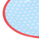 9in Imitation Porcelain Dinner Plate Decorative Reusable Snack Plate Lightweight Tableware for Cakes FruitLight Blue Dot - Extra Image