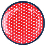 9in Imitation Porcelain Dinner Plate Decorative Reusable Snack Plate Lightweight Tableware for Cakes FruitRed Dot