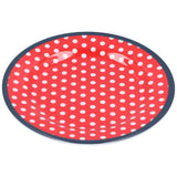 9in Imitation Porcelain Dinner Plate Decorative Reusable Snack Plate Lightweight Tableware for Cakes FruitRed Dot