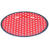9in Imitation Porcelain Dinner Plate Decorative Reusable Snack Plate Lightweight Tableware for Cakes FruitRed Dot