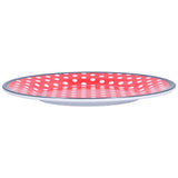 9in Imitation Porcelain Dinner Plate Decorative Reusable Snack Plate Lightweight Tableware for Cakes FruitRed Dot