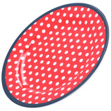 9in Imitation Porcelain Dinner Plate Decorative Reusable Snack Plate Lightweight Tableware for Cakes FruitRed Dot