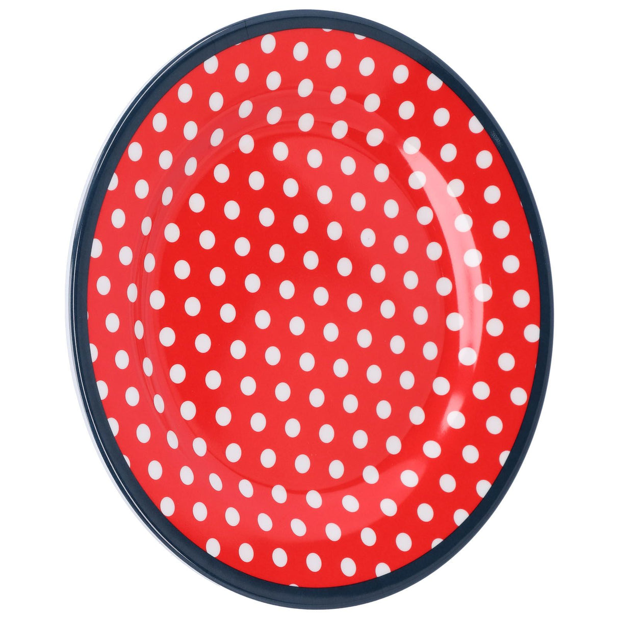 9in Imitation Porcelain Dinner Plate Decorative Reusable Snack Plate Lightweight Tableware for Cakes FruitRed Dot