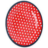 9in Imitation Porcelain Dinner Plate Decorative Reusable Snack Plate Lightweight Tableware for Cakes FruitRed Dot