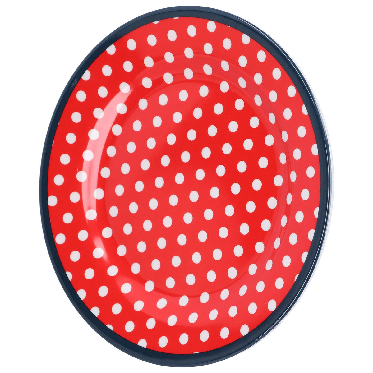 9in Imitation Porcelain Dinner Plate Decorative Reusable Snack Plate Lightweight Tableware for Cakes FruitRed Dot