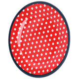 9in Imitation Porcelain Dinner Plate Decorative Reusable Snack Plate Lightweight Tableware for Cakes FruitRed Dot
