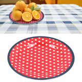 9in Imitation Porcelain Dinner Plate Decorative Reusable Snack Plate Lightweight Tableware for Cakes FruitRed Dot