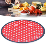 9in Imitation Porcelain Dinner Plate Decorative Reusable Snack Plate Lightweight Tableware for Cakes FruitRed Dot