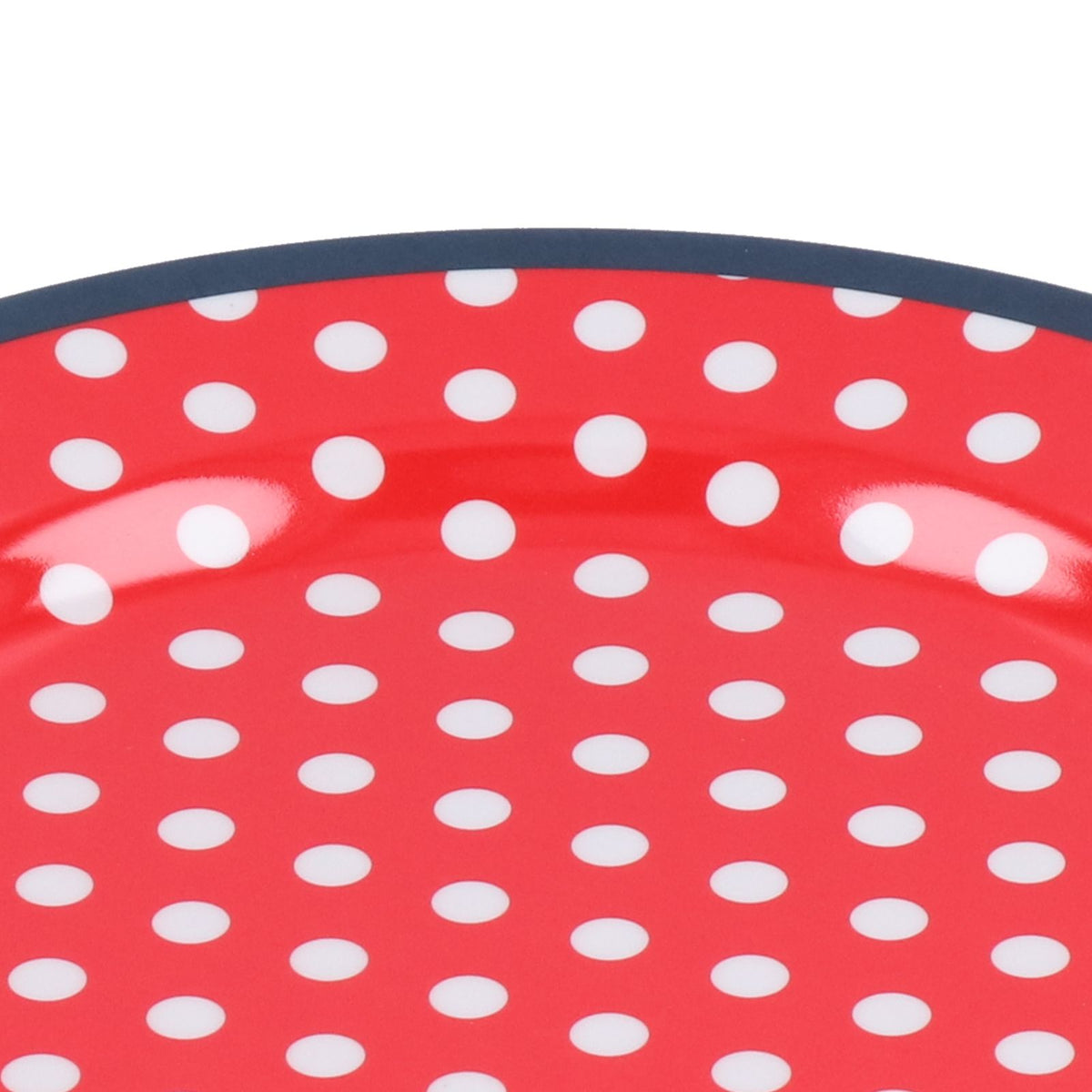 9in Imitation Porcelain Dinner Plate Decorative Reusable Snack Plate Lightweight Tableware for Cakes FruitRed Dot