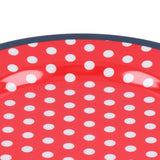 9in Imitation Porcelain Dinner Plate Decorative Reusable Snack Plate Lightweight Tableware for Cakes FruitRed Dot - Extra Image