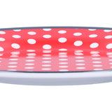 9in Imitation Porcelain Dinner Plate Decorative Reusable Snack Plate Lightweight Tableware for Cakes FruitRed Dot