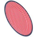9in Imitation Porcelain Dinner Plate Decorative Reusable Snack Plate Lightweight Tableware for Cakes FruitRed Grid