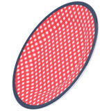 9in Imitation Porcelain Dinner Plate Decorative Reusable Snack Plate Lightweight Tableware for Cakes FruitRed Grid - Rear View