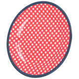 9in Imitation Porcelain Dinner Plate Decorative Reusable Snack Plate Lightweight Tableware for Cakes FruitRed Grid