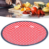 9in Imitation Porcelain Dinner Plate Decorative Reusable Snack Plate Lightweight Tableware for Cakes FruitRed Grid