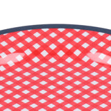 9in Imitation Porcelain Dinner Plate Decorative Reusable Snack Plate Lightweight Tableware for Cakes FruitRed Grid