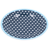 9in Imitation Porcelain Dinner Plate Decorative Reusable Snack Plate Lightweight Tableware for Cakes FruitDark Blue Dot