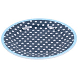9in Imitation Porcelain Dinner Plate Decorative Reusable Snack Plate Lightweight Tableware for Cakes FruitDark Blue Dot