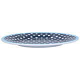 9in Imitation Porcelain Dinner Plate Decorative Reusable Snack Plate Lightweight Tableware for Cakes FruitDark Blue Dot