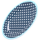 9in Imitation Porcelain Dinner Plate Decorative Reusable Snack Plate Lightweight Tableware for Cakes FruitDark Blue Dot