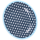 9in Imitation Porcelain Dinner Plate Decorative Reusable Snack Plate Lightweight Tableware for Cakes FruitDark Blue Dot