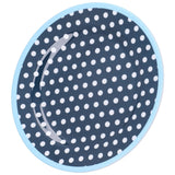 9in Imitation Porcelain Dinner Plate Decorative Reusable Snack Plate Lightweight Tableware for Cakes FruitDark Blue Dot - Extra Image