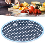 9in Imitation Porcelain Dinner Plate Decorative Reusable Snack Plate Lightweight Tableware for Cakes FruitDark Blue Dot