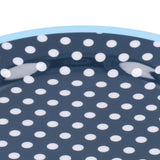 9in Imitation Porcelain Dinner Plate Decorative Reusable Snack Plate Lightweight Tableware for Cakes FruitDark Blue Dot