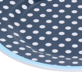 9in Imitation Porcelain Dinner Plate Decorative Reusable Snack Plate Lightweight Tableware for Cakes FruitDark Blue Dot