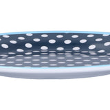 9in Imitation Porcelain Dinner Plate Decorative Reusable Snack Plate Lightweight Tableware for Cakes FruitDark Blue Dot