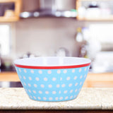 500ml Salad Bowl Thickened Snack Dessert Cake Fruit Bowl for Baking Table DecorationLight Blue Dot - Extra Image