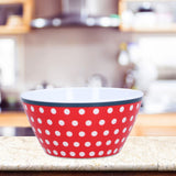 500ml Salad Bowl Thickened Snack Dessert Cake Fruit Bowl for Baking Table DecorationRed Dot