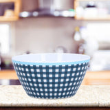 500ml Salad Bowl Thickened Snack Dessert Cake Fruit Bowl for Baking Table DecorationDark Blue Grid