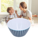 500ml Salad Bowl Thickened Snack Dessert Cake Fruit Bowl for Baking Table DecorationDark Blue Grid