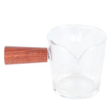Double Mouth Glass Mug with Wooden Handle Heat‑Resistant Cup Kitchen Gadgets for Home