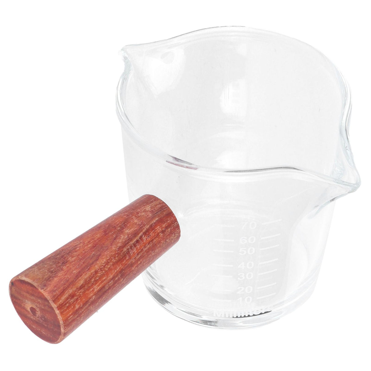 Double Mouth Glass Mug with Wooden Handle Heat‑Resistant Cup Kitchen Gadgets for Home