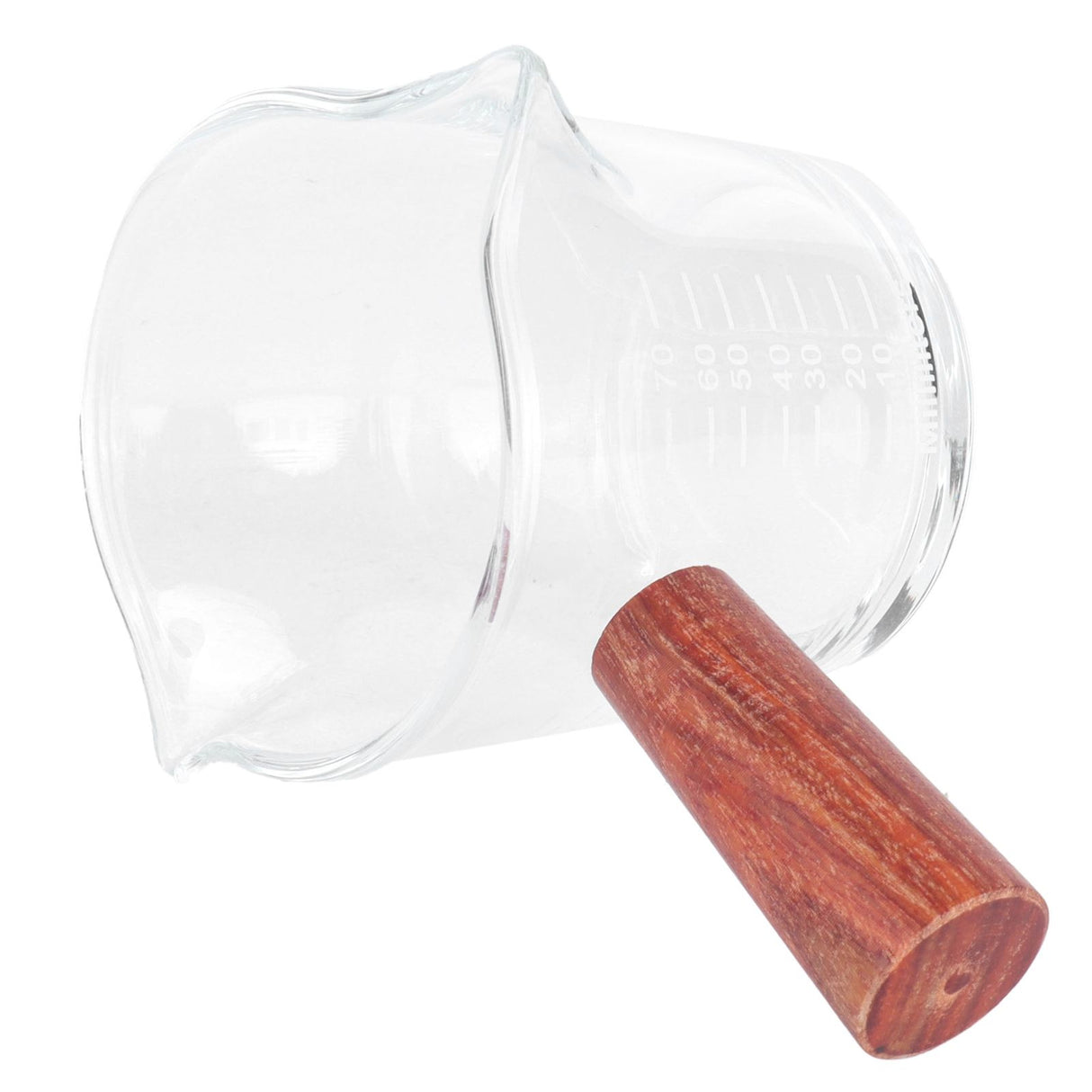 Double Mouth Glass Mug with Wooden Handle Heat‑Resistant Cup Kitchen Gadgets for Home