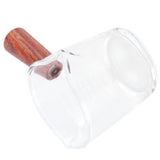 Double Mouth Glass Mug with Wooden Handle Heat‑Resistant Cup Kitchen Gadgets for Home
